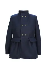 Palton din amestec de lana Celine - Bleumarin