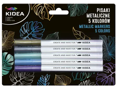 Markere text Kidea - metalice, 5 culori