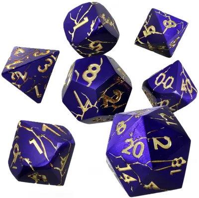 Set de zaruri GlassStaff - Metal RPG Dice Set, Fatewritten (7 buc.)