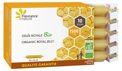 Lăptișor de matcă bio și miere de albine, 10 fiole, Fleurance Nature