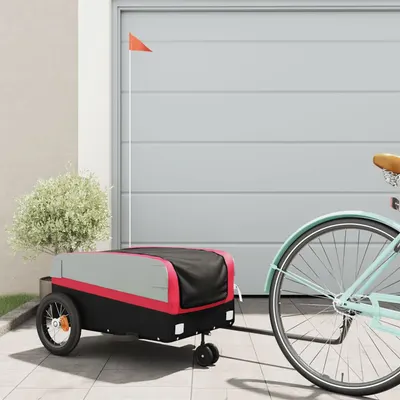 Gossi remorca pentru biciclete, negru si rosu, 30 kg, fier