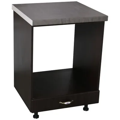 Corp pentru cuptor incorporabil cu sertar Zebra, Wenge/MDF Wenge, cu blat beton, 60 x 85 x 60 cm