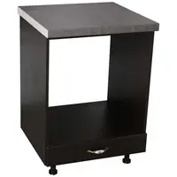 Corp pentru cuptor incorporabil cu sertar Zebra, Wenge/MDF Wenge, cu blat beton, 60 x 85 x 60 cm