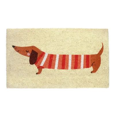 Covoraș de intrare din fibre de nucă de cocos 43x73 cm Sausage Dog – Rex London