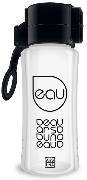 Sticlă de apă Ars Una - Alb-negru, 450 ml