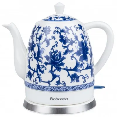 Fierbător electric Rohnson - R-7808, 1200W, 1.5 l, alb/albastru