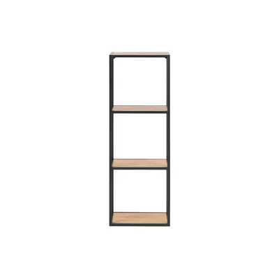 Bibliotecă de perete neagră/în culoare naturală cu aspect de lemn de stejar 37x108 cm Seaford – Actona