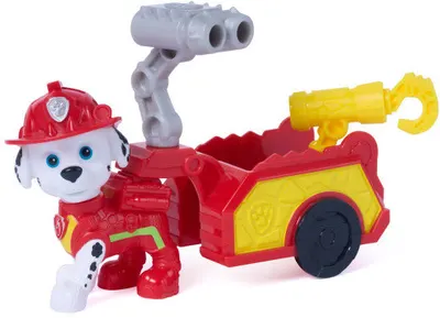 Set de joacă Spin Master Paw Patrol - The Dino Movie, remorcă pentru scule și Marshall