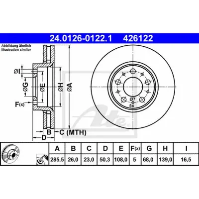 Disc frana ATE 24.0126-0122.1