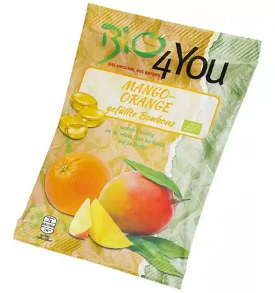 Dropsuri bio cu mango si portocale, 75g, Bio 4 You