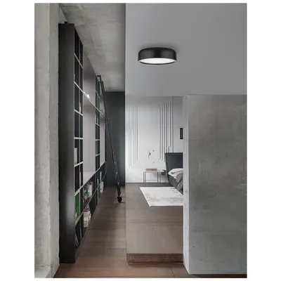 Plafoniera PERLETO Metal & Acrylic Diffuser Mat Negru Otel Outside Mat Alb Inside LED E27 3x12 Wat 230 Volt IP20 Fara bec