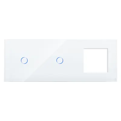 Panou Intrerupator Simplu + Simplu si Priza cu Touch din Sticla LUXION