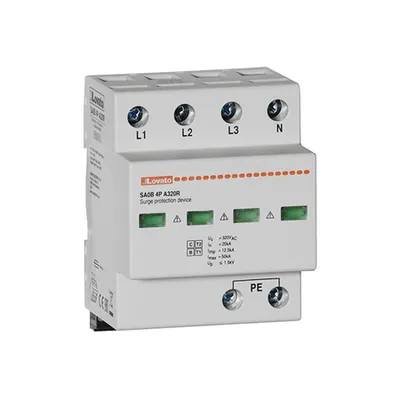 Descarcator tip 1 si 2 modnobloc, IEC IMPULSE CURRENT IIMP (10/350ΜS) 12.5kA PER POLE, 4P. Cu contact comanda de la distanta