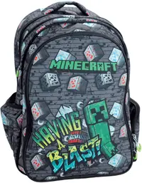 Ghiozdan școlar GIM Minecraft - Having a Blast, cu 2 compartimente