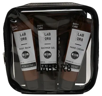 Labor8 Hemp Set de călătorie, cu trusă de toaletă, 3 piese