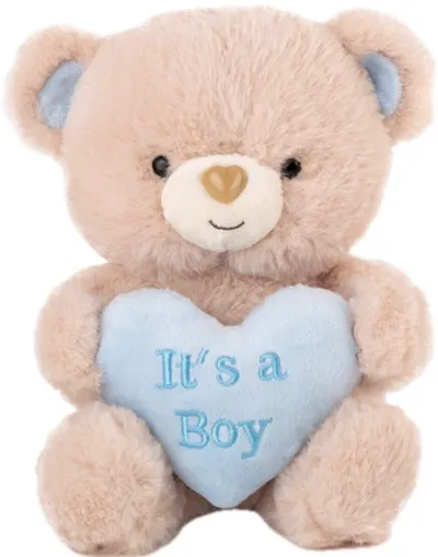 Jucărie de pluș Amek Toys - Ursul cu inima albastră “It’s a Boy”, 21 cm