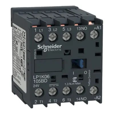 Contactor Tesys K - 3P - Ac-3 = 440 V 6 A - 1 Nu Aux. - 24 V C.C Bobina