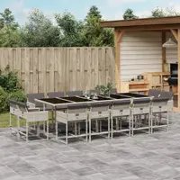 Gossi set mobilier de gradina cu perne 15 piese gri deschis poliratan