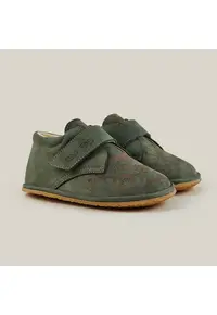 Pantofi Barefoot din piele naturala Scribble - Verde
