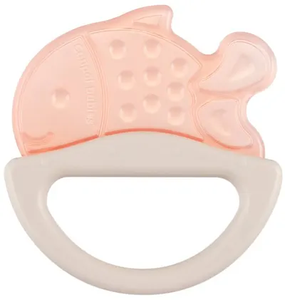 Inel gingival din silicon cu zornaitoare Canpol - Peşte, roz