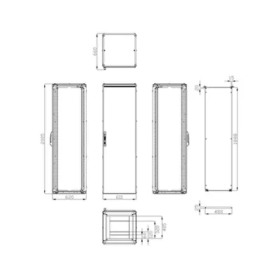 Dulap inseriabil 1 usa IP55 H=2000 L=600 A=600 mm