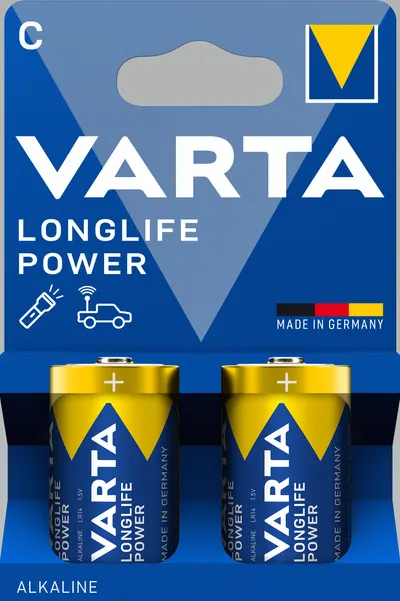 Baterii alcaline VARTA - Longlife Power, C, 2 buc.
