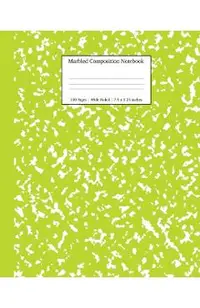 Marbled Composition Notebook: Green Marble Wide Ruled Paper Subject Book