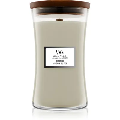 Woodwick Fireside Au Coin Du Feu lumânare parfumată cu fitil din lemn 609.5 g