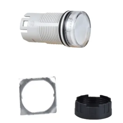 Pilot Capac de Lampa, Ø 16, Rotund, Lentila Simpla Alba