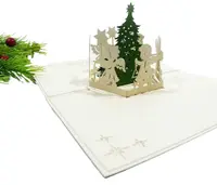 Felicitare Carte de felicitare Kiriori Pop-up - Copac cu îngeri