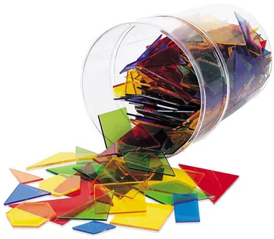 Tangram transparent Learning Resources - 15 forme, 450 buc