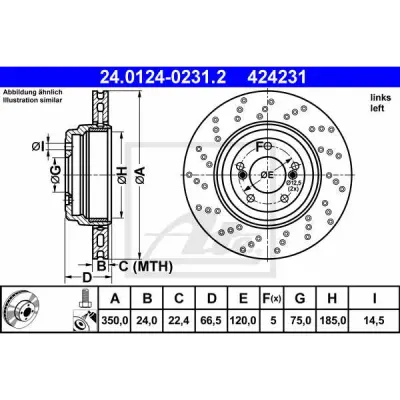 Disc frana ATE 24.0124-0231.2