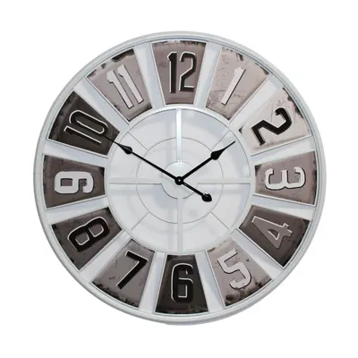 Ceas de perete metal 80cm alb
