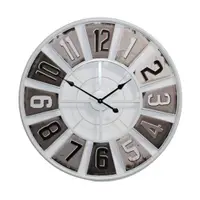 Ceas de perete metal 80cm alb