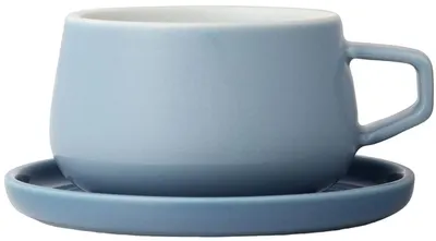 Ceașcă de ceai cu farfurioară Viva Scandinavia - Classic Hazy Blue, 250 ml