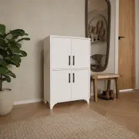 Dulap multifunctional din PAL 62,6x35,8x101 cm, cu 4 usi si 4 compartimente, pentru depozitare