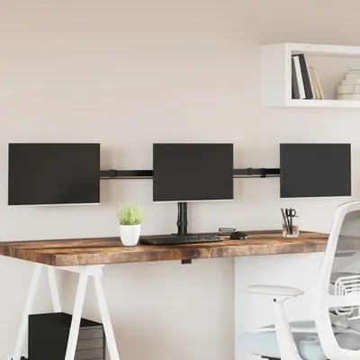 Gossi suport de perete pentru monitor triplu vesa 75/100mm negru otel
