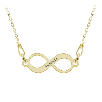 Saray - Colier din argint 925 placat cu aur galben 24K personalizat cu nume - Infinit
