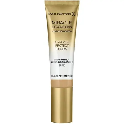 Fond de ten hidratant, Max Factor, Miracle Second Skin, Golden Medium, 30 ml