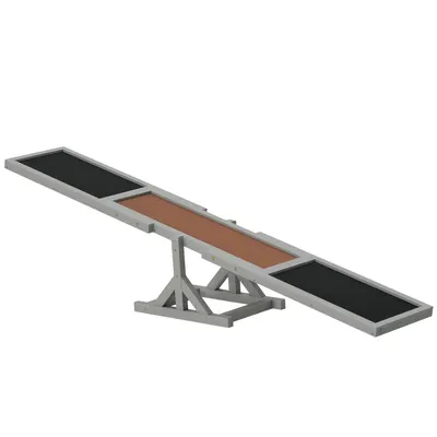 PawHut Agility sport pentru câini balansoar echipament antrenament câine lemn brad prelucrat fetru bituminat antiderapant gri negru | Aosom Romania