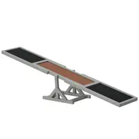PawHut Agility sport pentru câini balansoar echipament antrenament câine lemn brad prelucrat fetru bituminat antiderapant gri negru | Aosom Romania