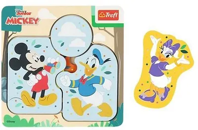 Puzzle din lemn Trefl - Mickey Mouse & Friends, 6 piese