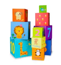 Cuburi din carton de stivuit Classic World