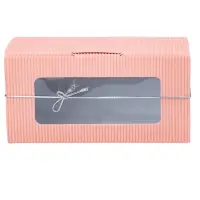 Cutie dreptunghiulară din hârtie cu fereastră și sfoară - roz (set 25 buc) 14x6.5x7 - Default Title