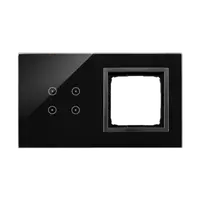 Panou Touch 2 module, modul 1:4 comenzi touch, modul 2: spatiu pentru modul antracit Simon 54, sticla neagra