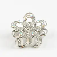 Cleste par argintiu cu strasuri, design floral elegant