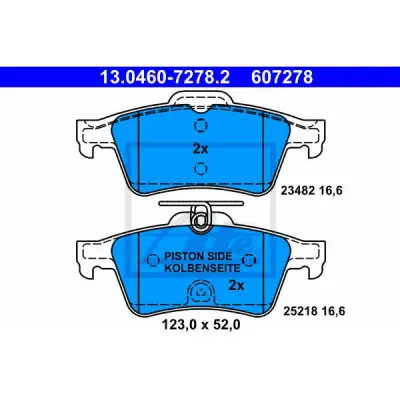 Set placute frana, frana disc ATE 13.0460-7278.2