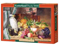Puzzle Castorland din 3000 de piese - Tablou cu fructe si papagal