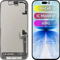 Display cu Touchscreen JK pentru Apple iPhone 17, cu Rama, Versiune LCD In-Cell IC Movable, Negru