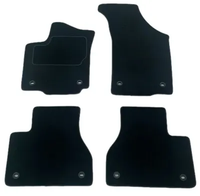 Covor podea MAMMOOTH Velours, 4 buc., fata spate, set, culoare neagra, potrivit VW PHAETON 04.02-03.16, Saloon